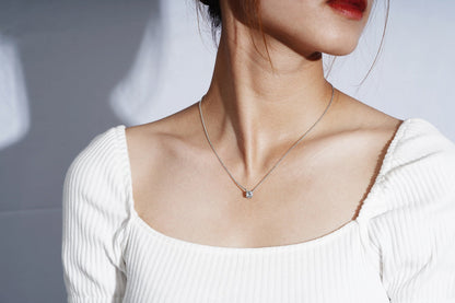 Sterling 1.00 cttw Round Solitare Necklace JEP17604