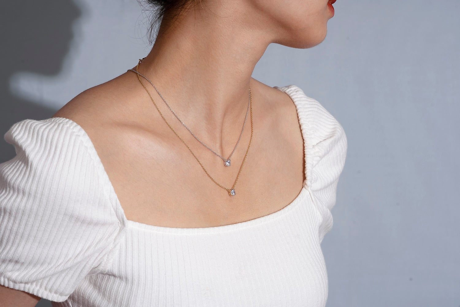 Sterling 1.00 cttw Round Solitare Necklace JEP17604