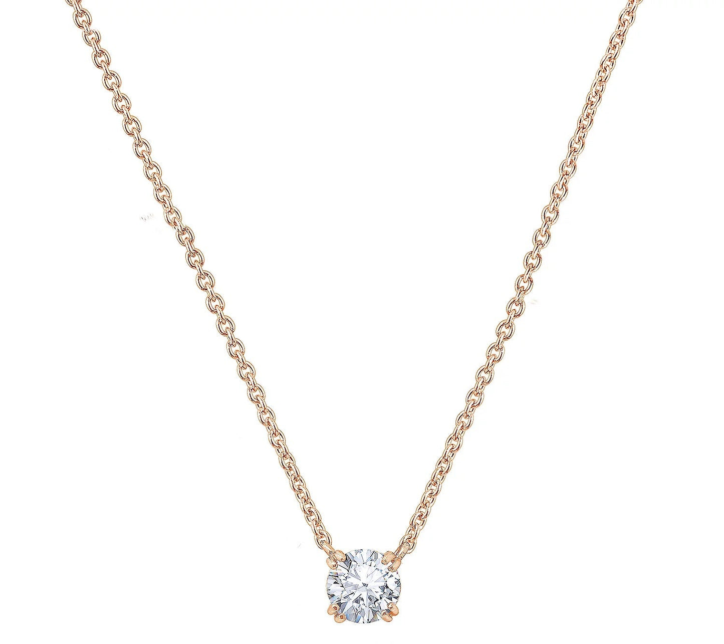 Sterling 1.00 cttw Round Solitare Necklace JEP17604