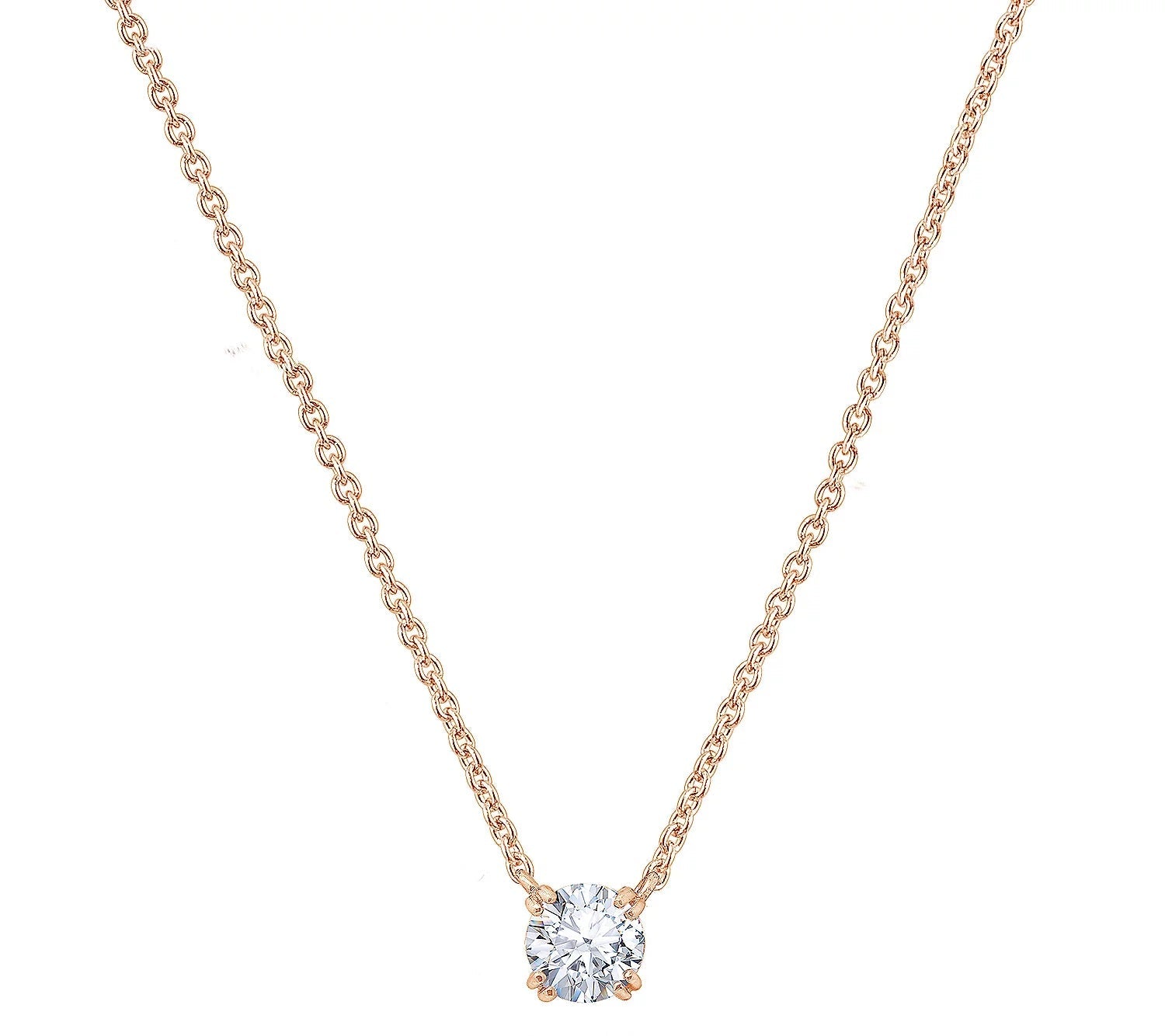 Sterling 1.00 cttw Round Solitare Necklace JEP17604