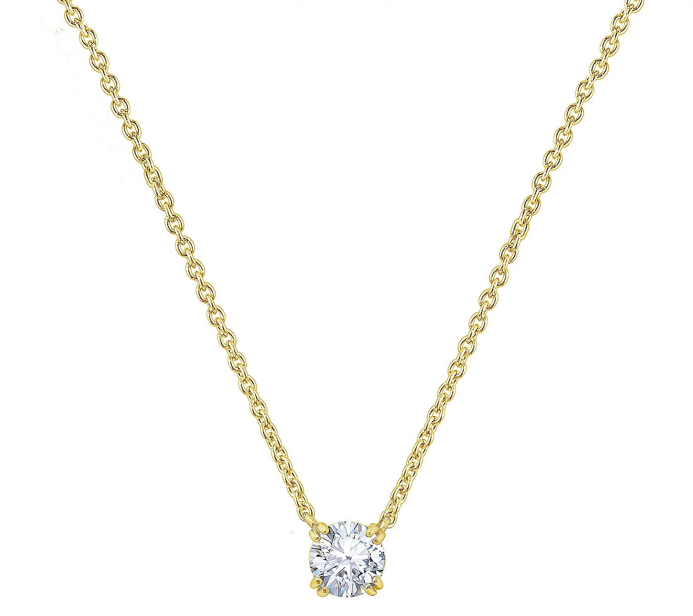 Sterling 1.00 cttw Round Solitare Necklace JEP17604