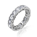 Emerald and Round CZ Eternity Band Ring R15626