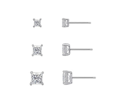 Princess Cut 1.30 cttw Solitaire Stud Earrings Set