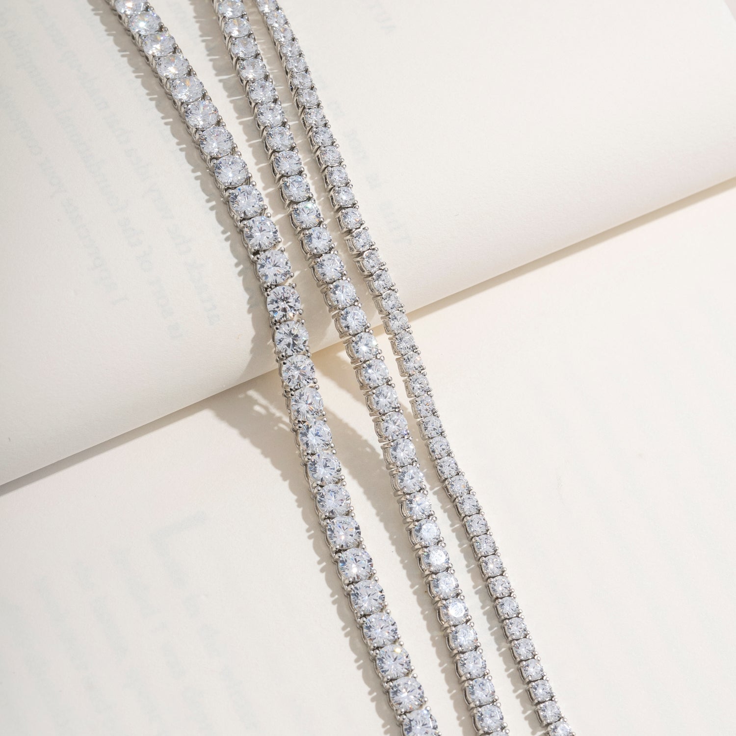 Choice Of 3mm 4mm 5mm Round Tennis Necklace, Brass JEN27295