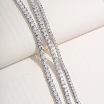 Choice Of 3mm 4mm 5mm Round Tennis Necklace, Brass JEN27295