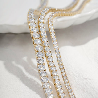 Choice Of 3mm 4mm 5mm Round Tennis Necklace, Brass JEN27295