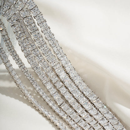 Choice Of 3mm 4mm 5mm Princess Tennis Necklace, Brass JEN26130