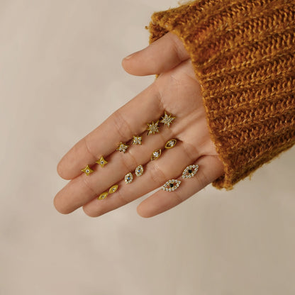 Black Evil Eyes Stud Earrings JEE19786