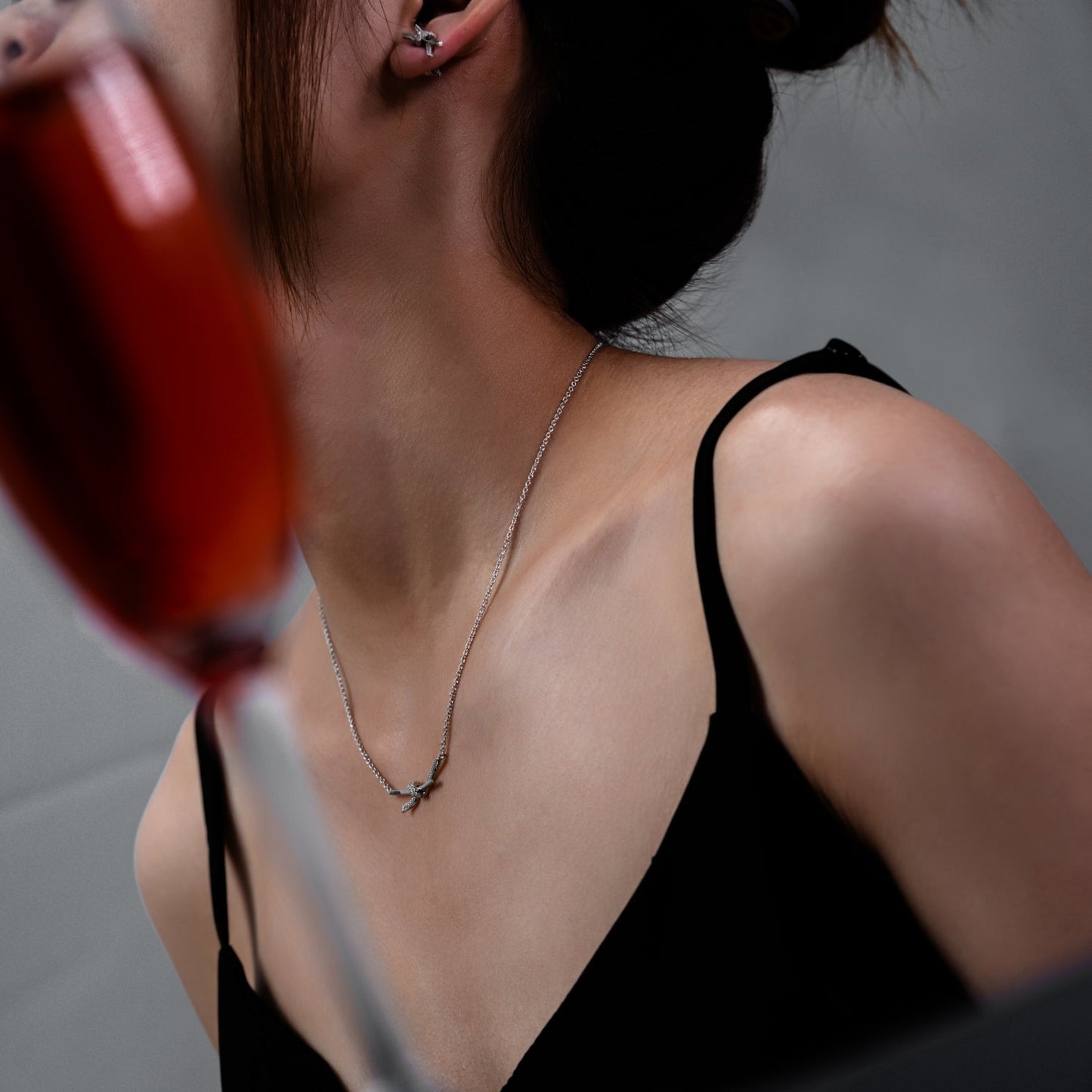 Pave Love Knot Necklace