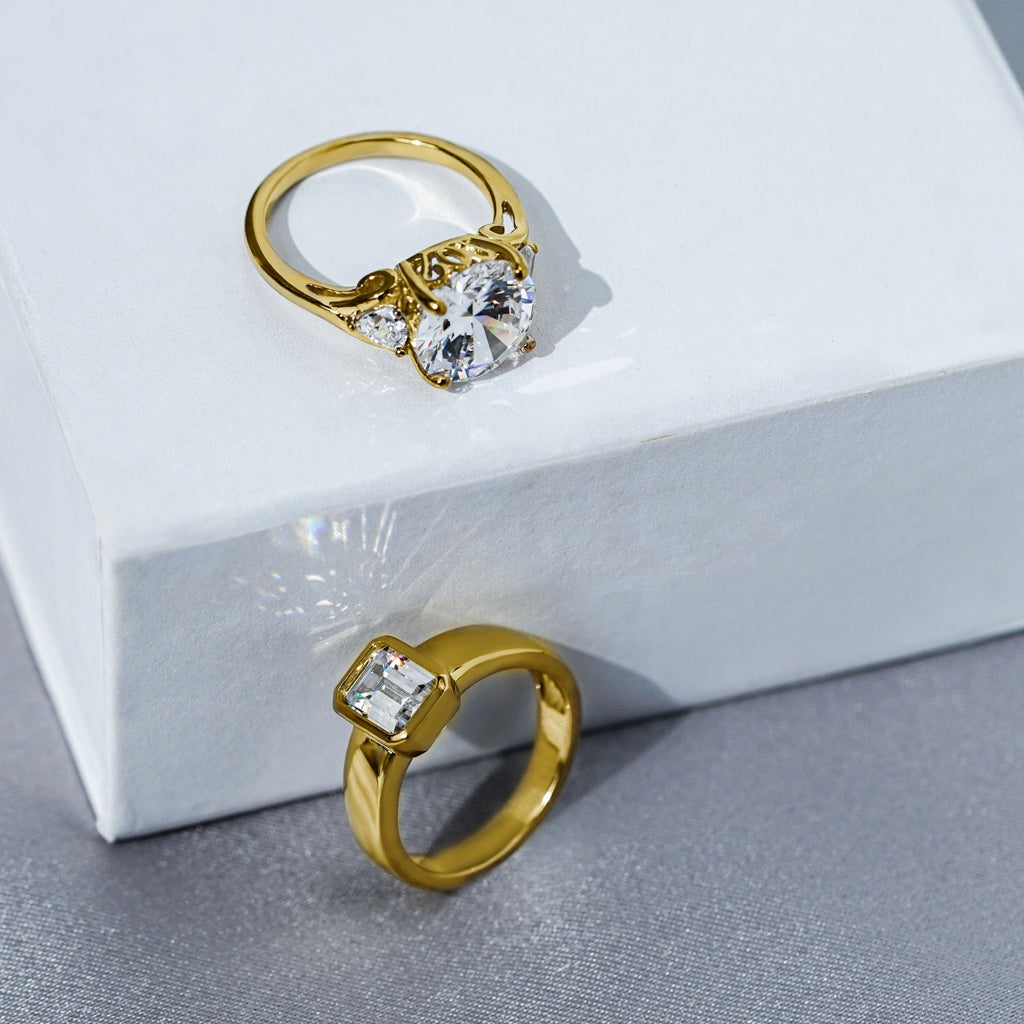 Emerald Bezel Engagement Ring JER22602