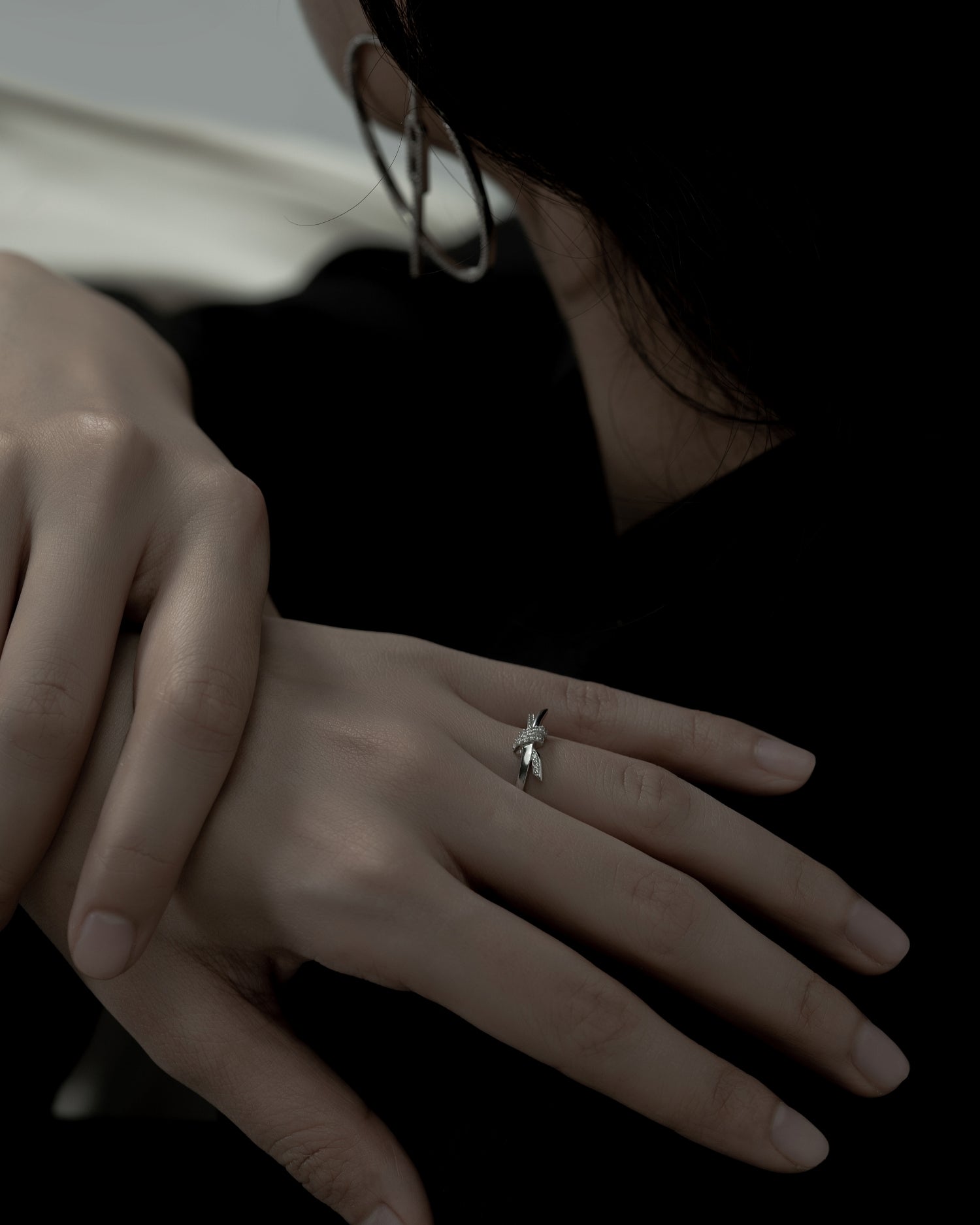 Pave Love Knot Ring