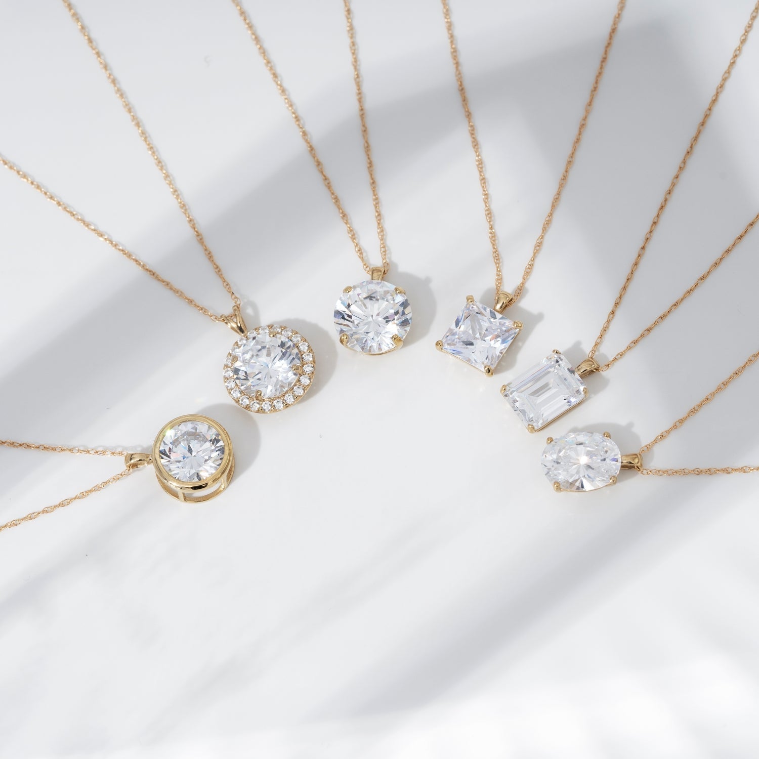 Choice of Carat Solid Gold Halo Pendant Necklace JEP27224