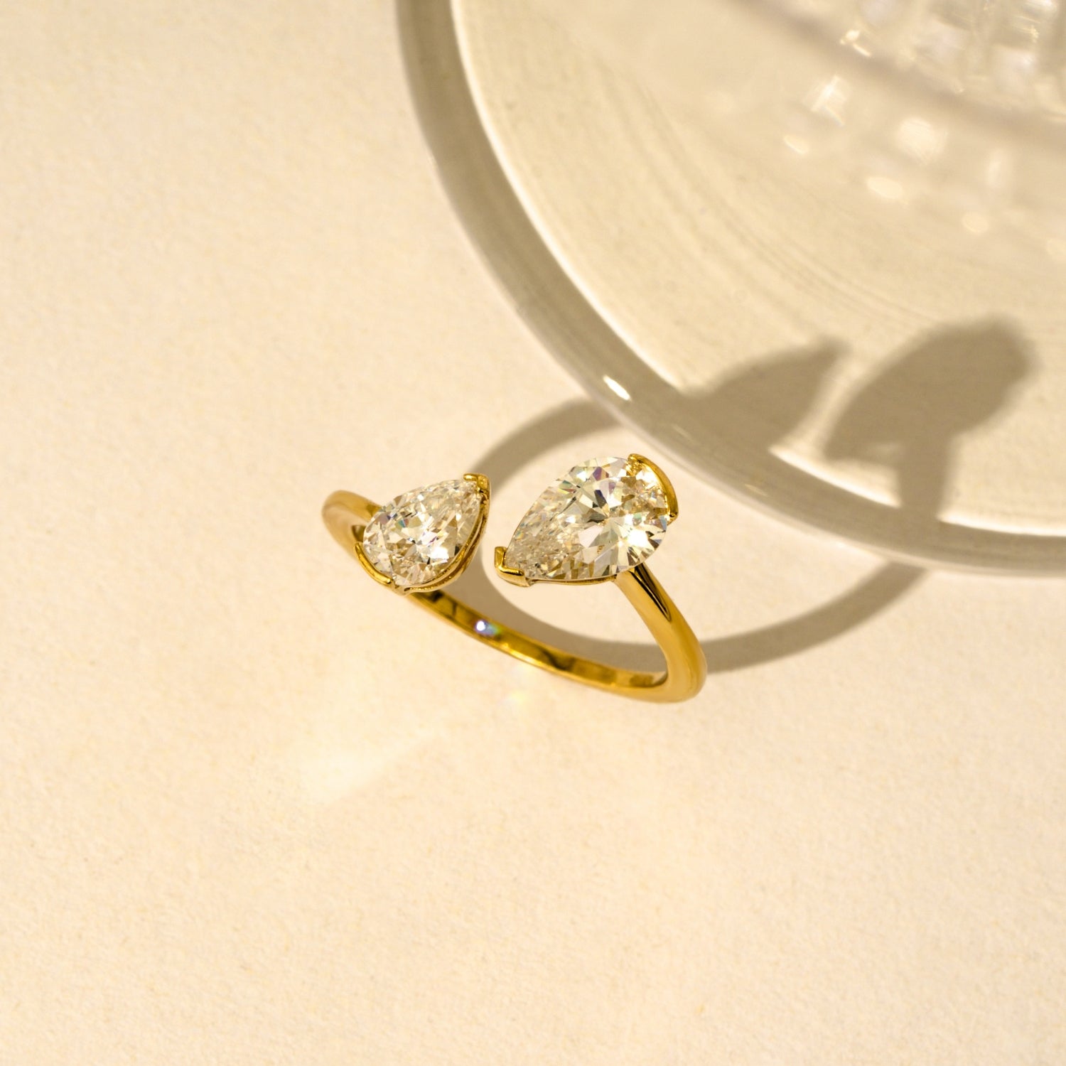 Asymmetrical Duet Open Ring