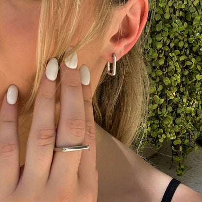 Rectangular Hoop Earrings