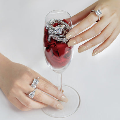 Oval and Emerald Cut Double Stone Ring JER22194