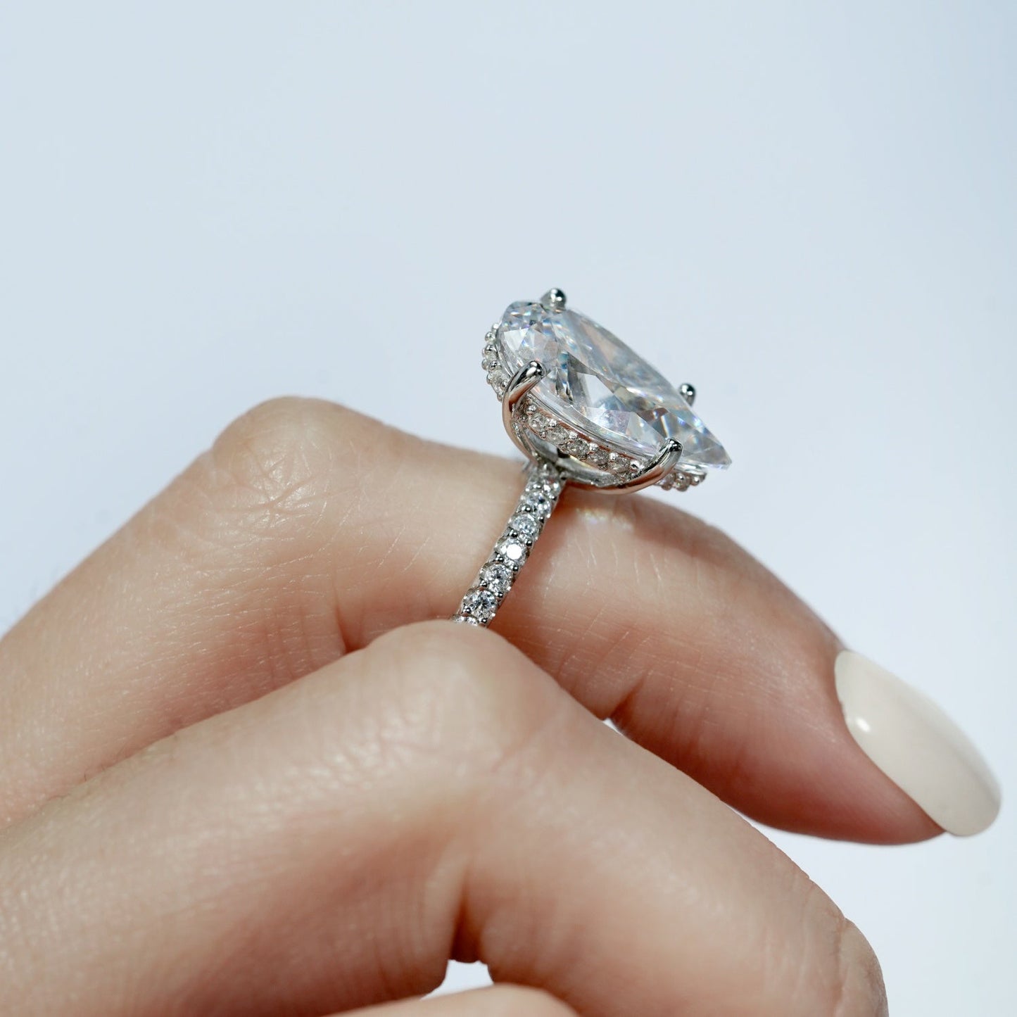 Cubic Zirconia Pear Cut Engagement Ring JER23961