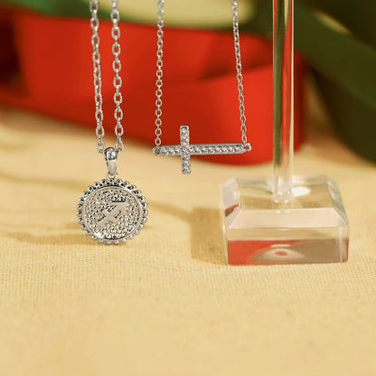 Horizontal Cross Pendant Necklace