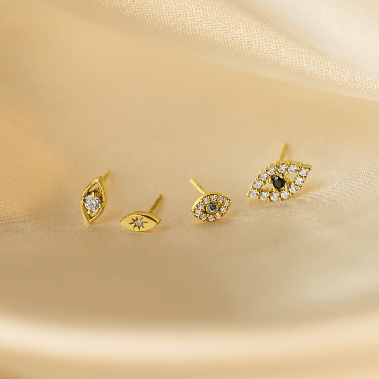 Sapphire Evil Eyes Stud Earrings JEE19938