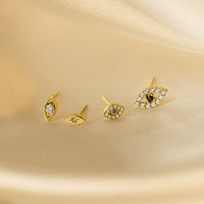 Hollow Evil Eyes Stud Earrings JEE19764