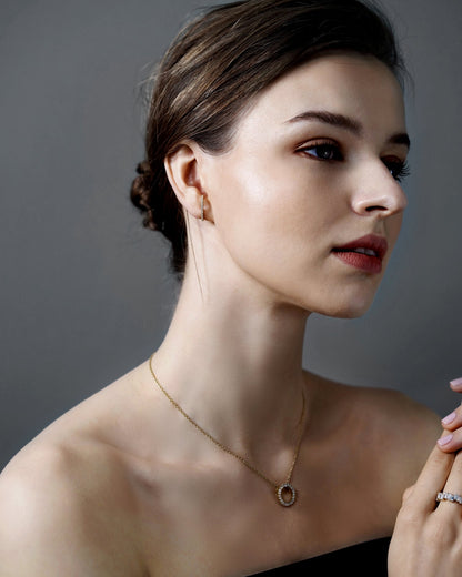 Baguette Round Pendant Necklace