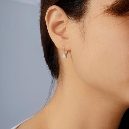 2ct Solitaire Leverback Earrings