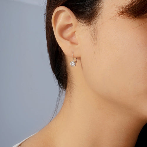 2ct Solitaire Leverback Earrings
