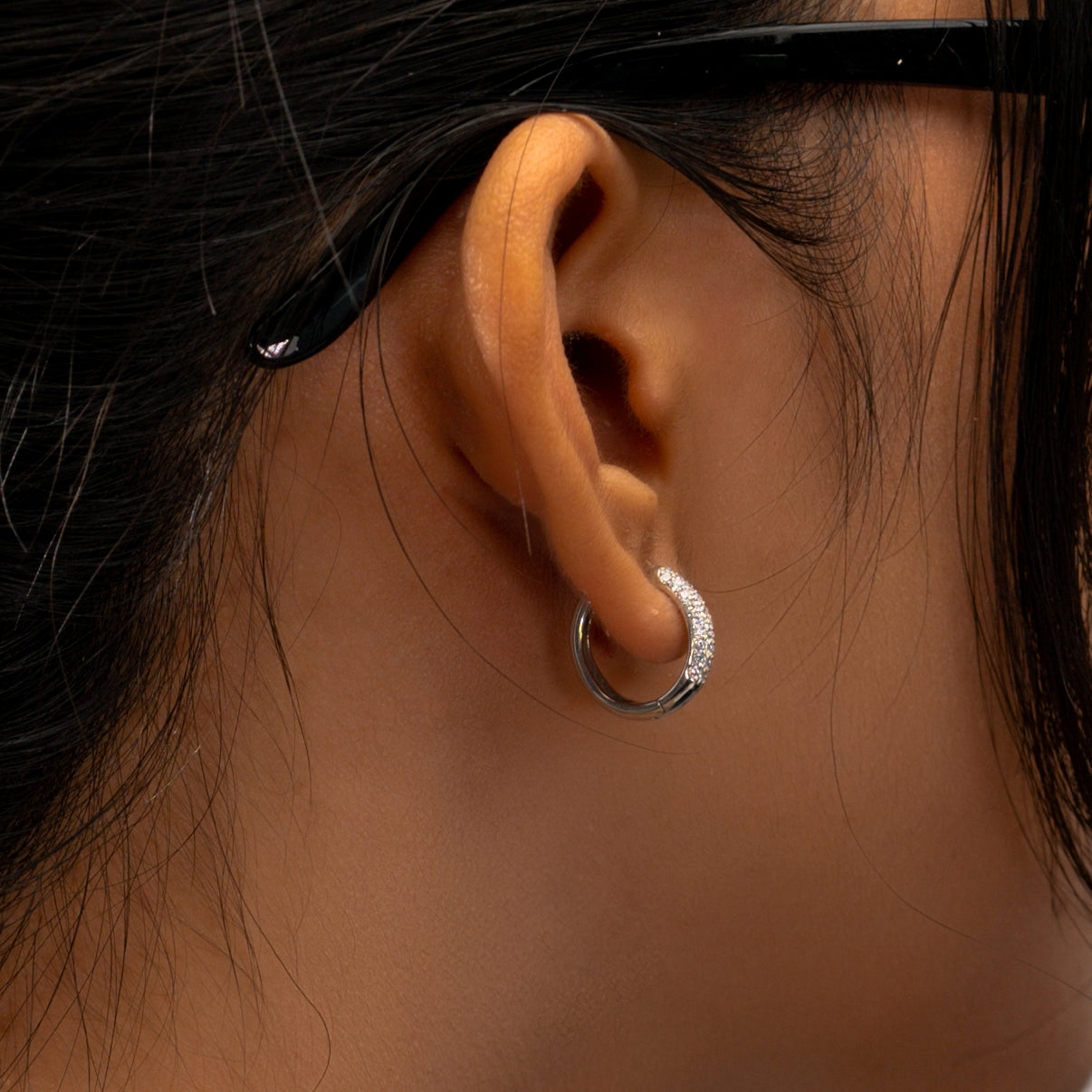 PavÃ© Bold Huggie Hoop Earrings