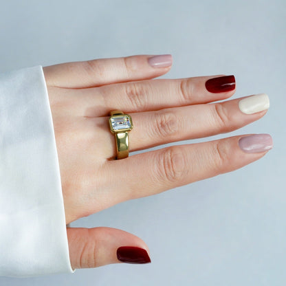 Emerald Bezel Engagement Ring JER22602