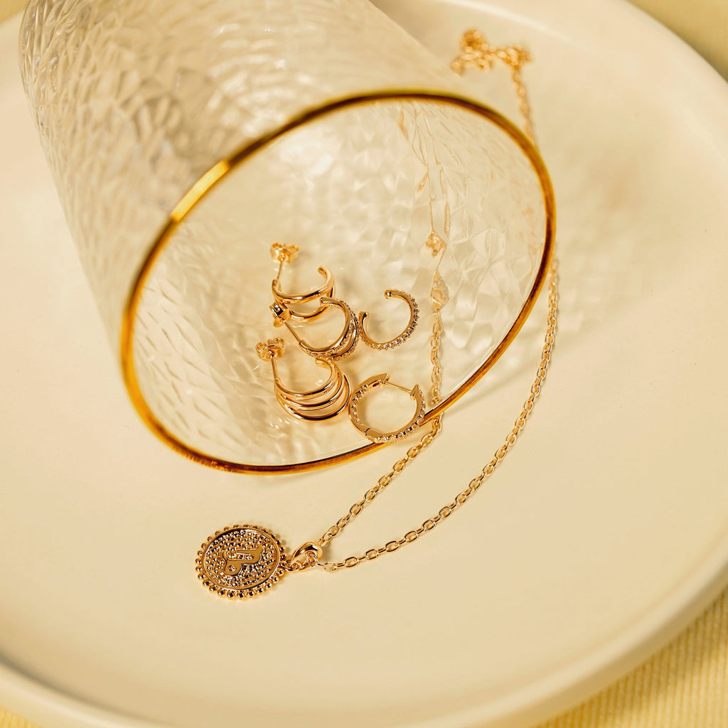 Pave Duo Hoop Earrings JEE22239