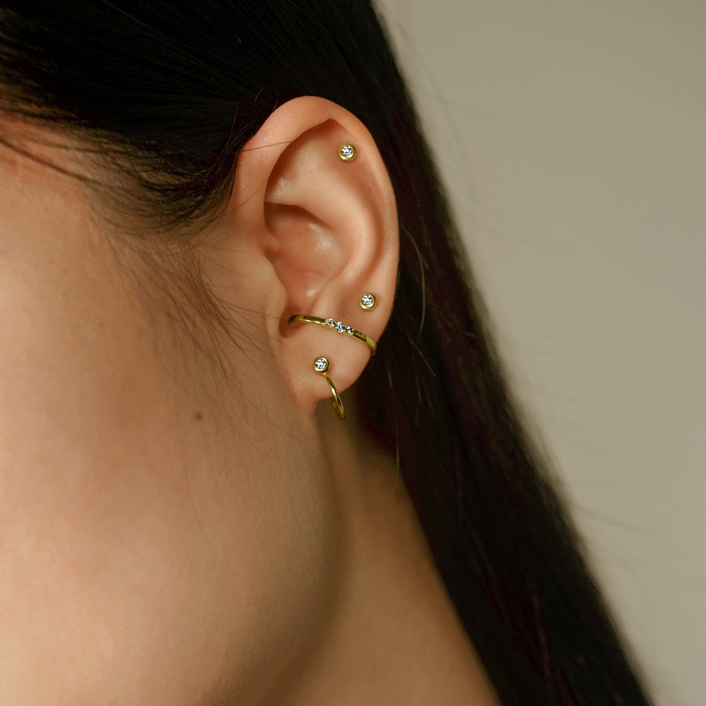 Dainty Hoop Stud Earrings JEE19781