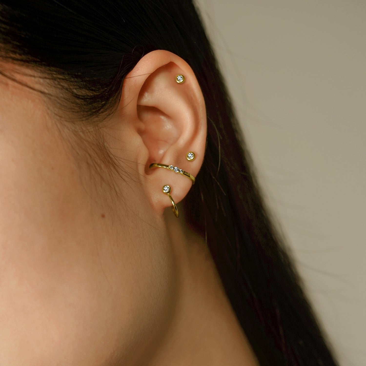Dainty Hoop Stud Earrings JEE19781
