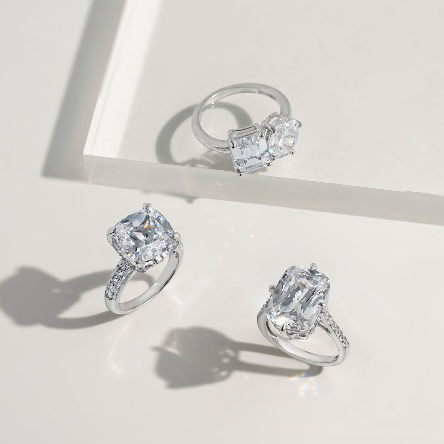 Oval and Emerald Cut Double Stone Ring JER22194