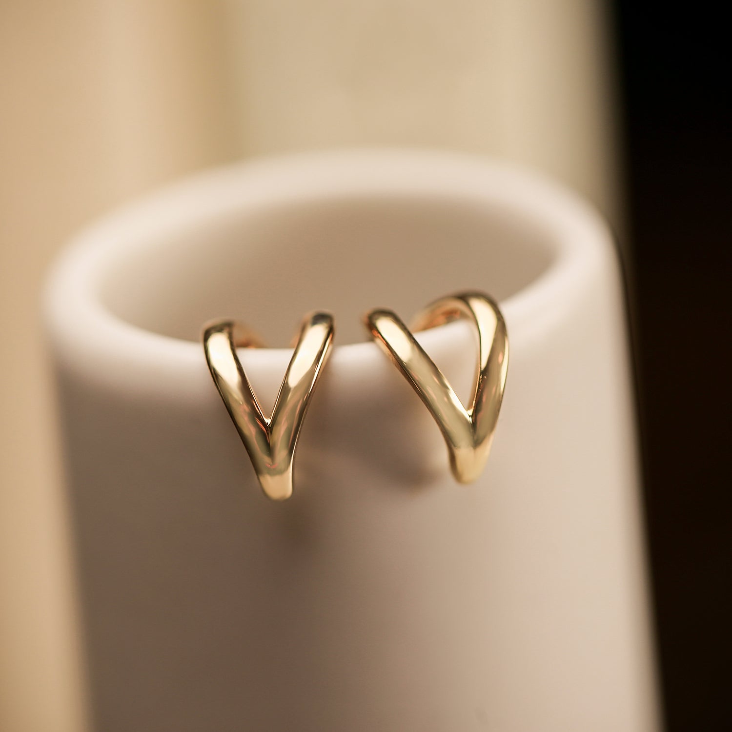 Plain Duo Mini Open Hoop Earrings JEE22238