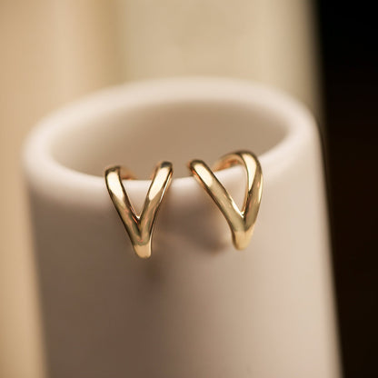 Plain Duo Mini Open Hoop Earrings JEE22238