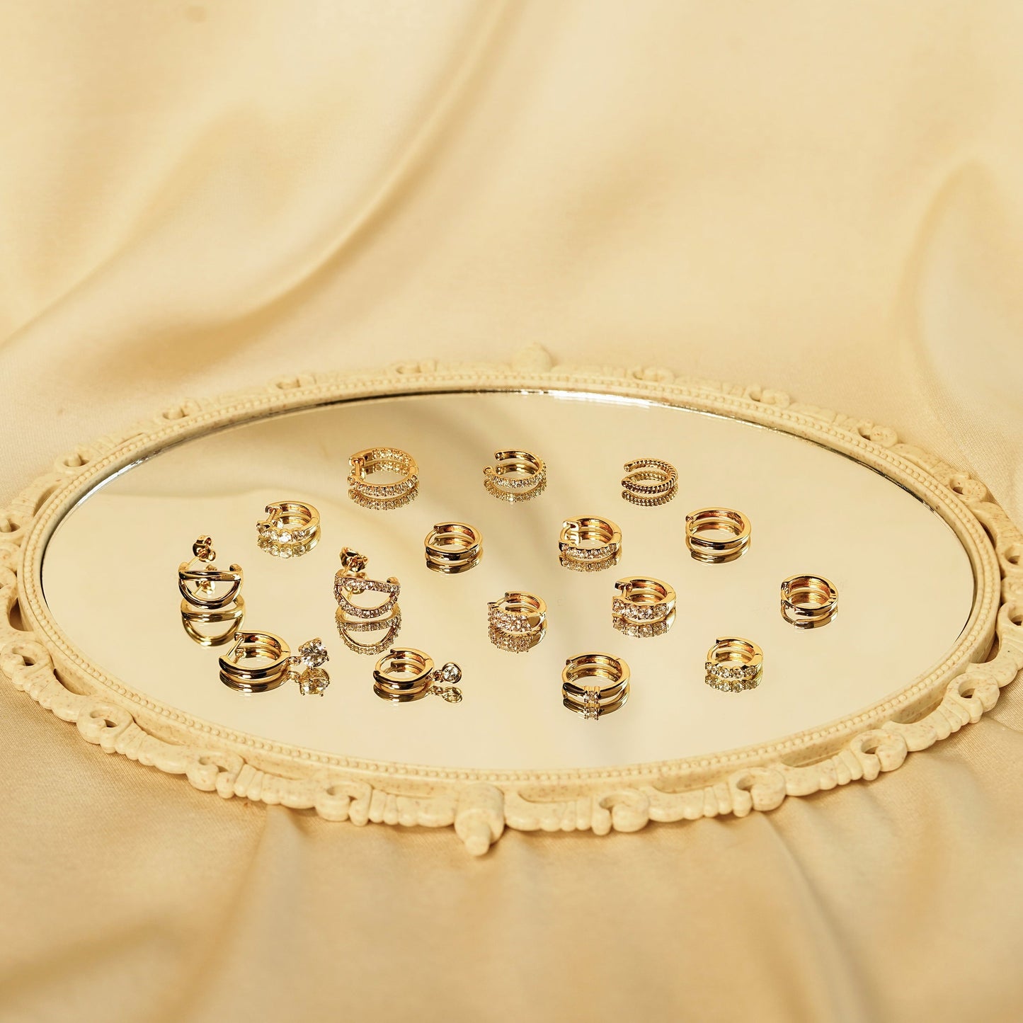 Pave Duo Hoop Earrings JEE22239