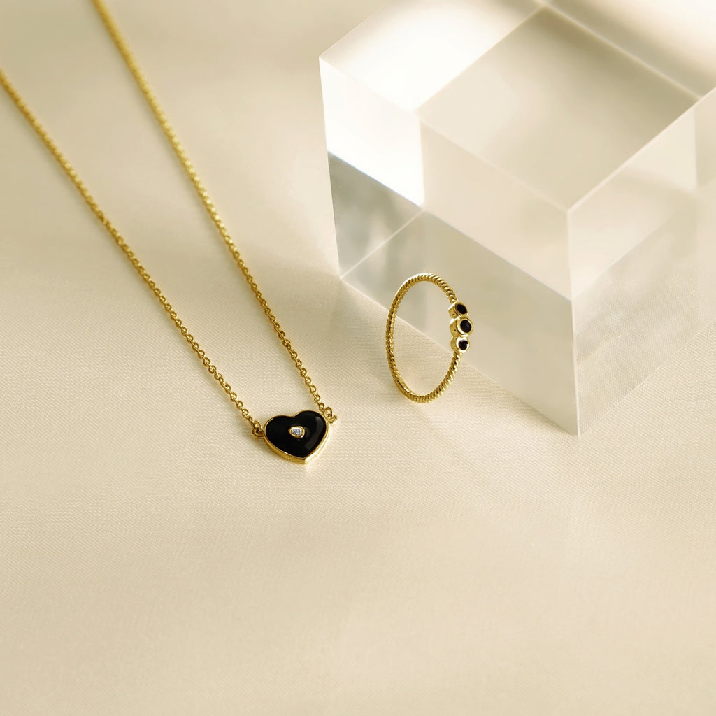 Enamel Heart Pendant Necklace