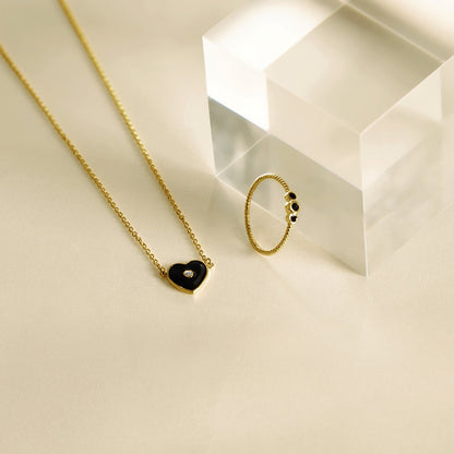 Enamel Heart Pendant Necklace