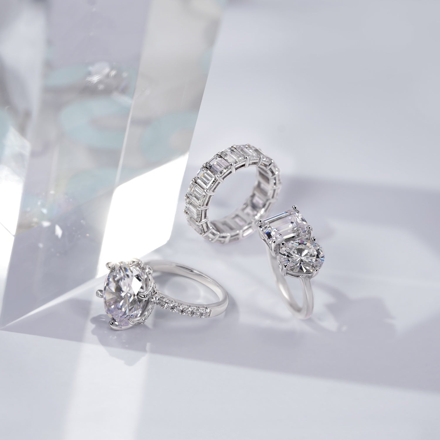 Oval and Emerald Cut Double Stone Ring JER22194