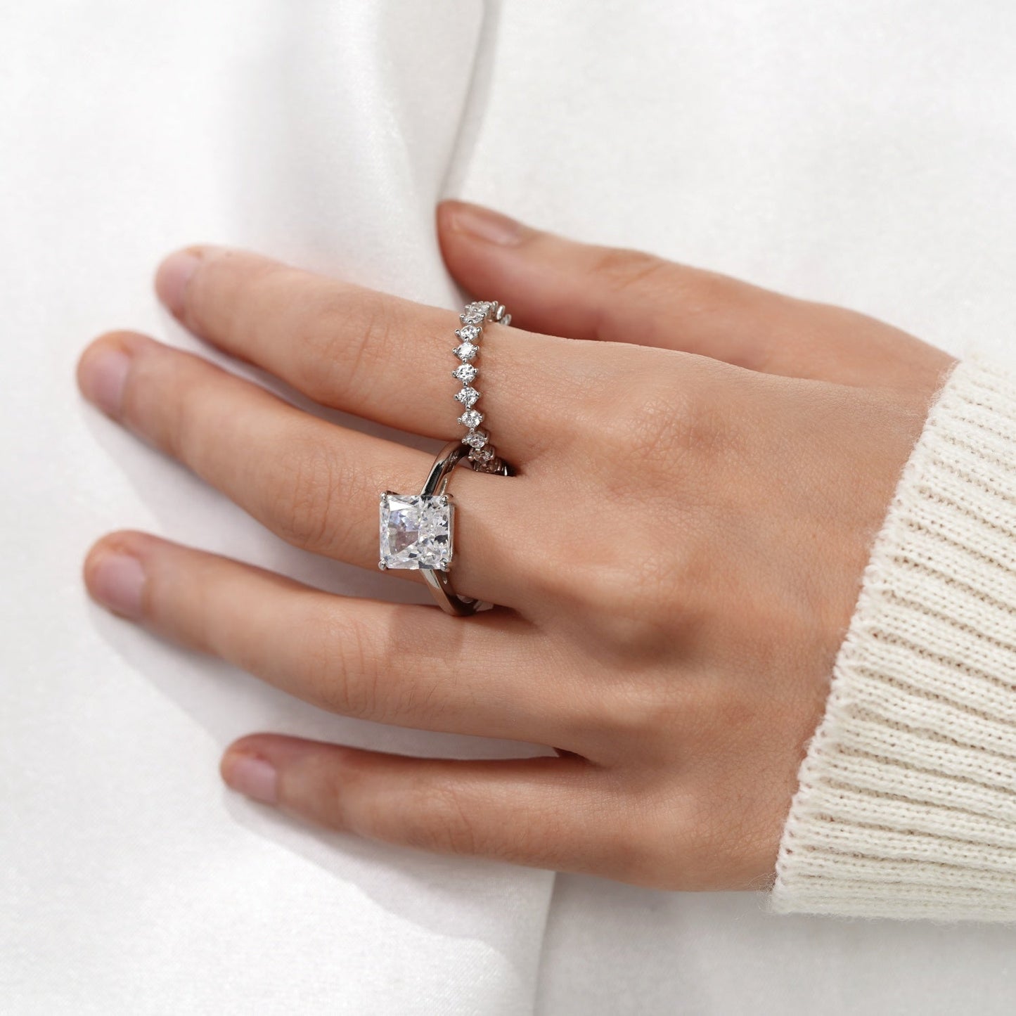 4ct Solitaire Princess Cut Cocktail Ring JER23738