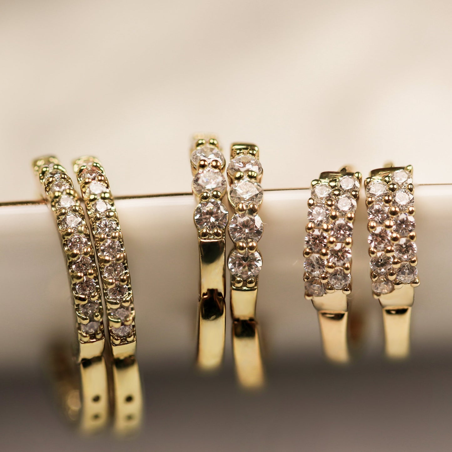 Single Row Pave Hoop Earrings JEE22263