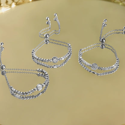 Pave Evil Eye Half Tennis Bolo Bracelet JEB18669