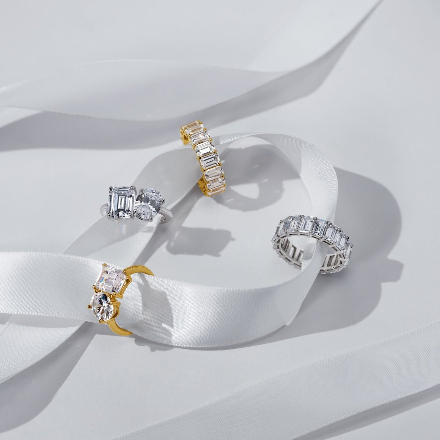 Oval and Emerald Cut Double Stone Ring JER22194