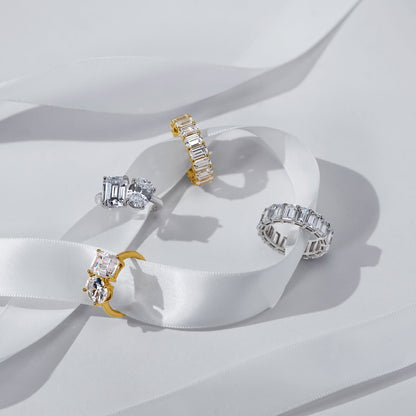 Oval and Emerald Cut Double Stone Ring JER22194