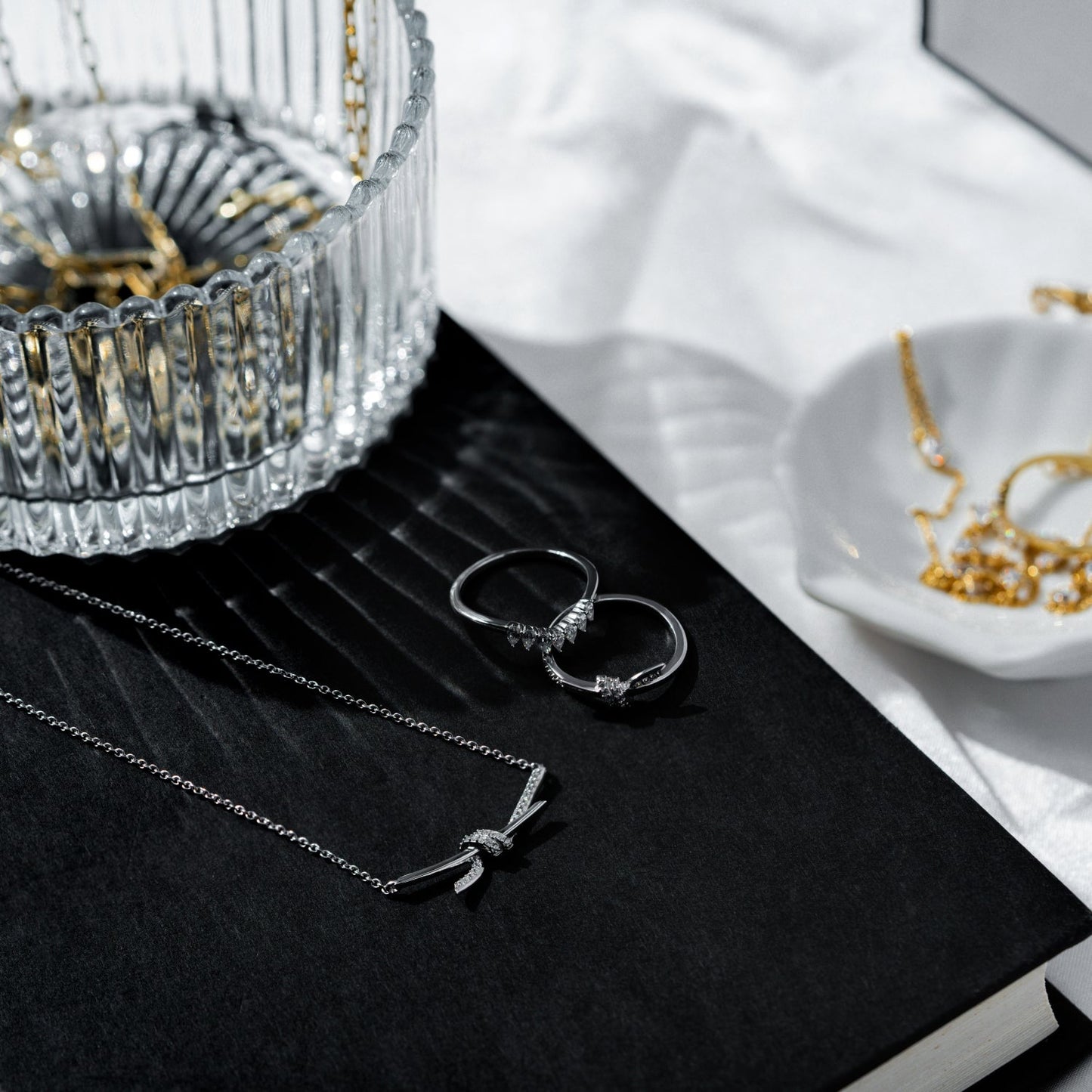 Pave Love Knot Necklace