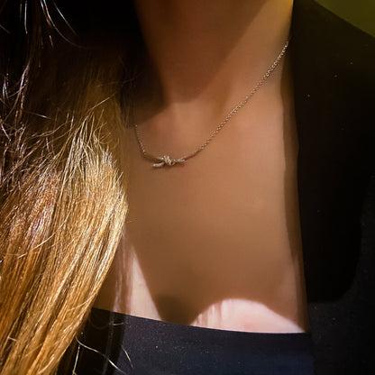 Pave Love Knot Necklace