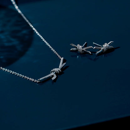 Pave Love Knot Necklace