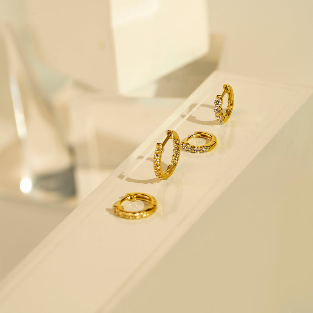 Single Row Pave Hoop Earrings JEE22263
