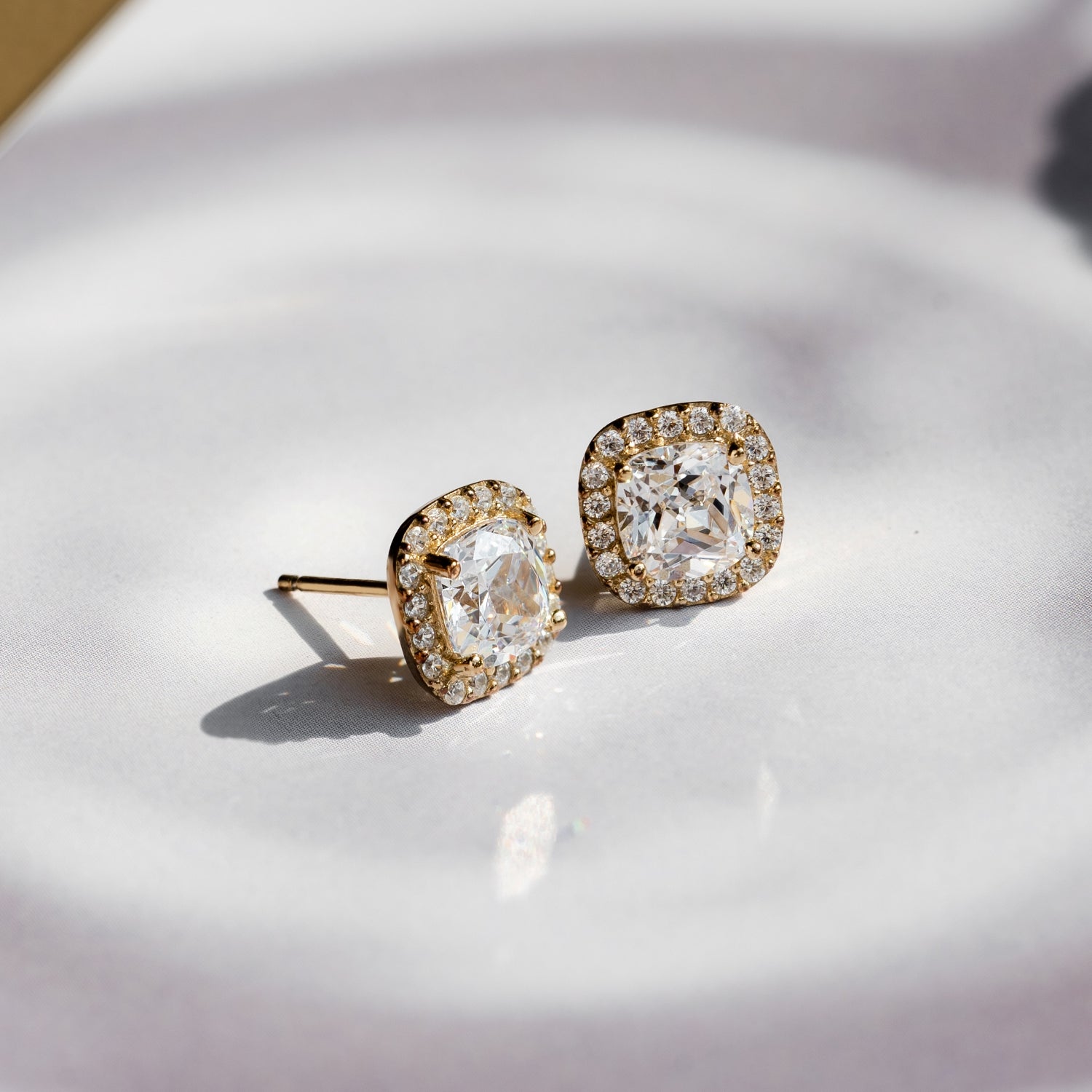 Cushion Halo Stud Earrings JEE09824