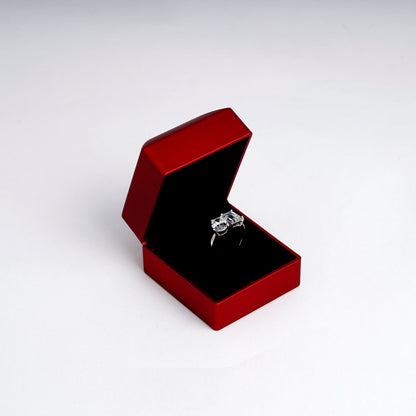 Red Plastic Jewelry Box With Light B014, B015, B016, B017, B018