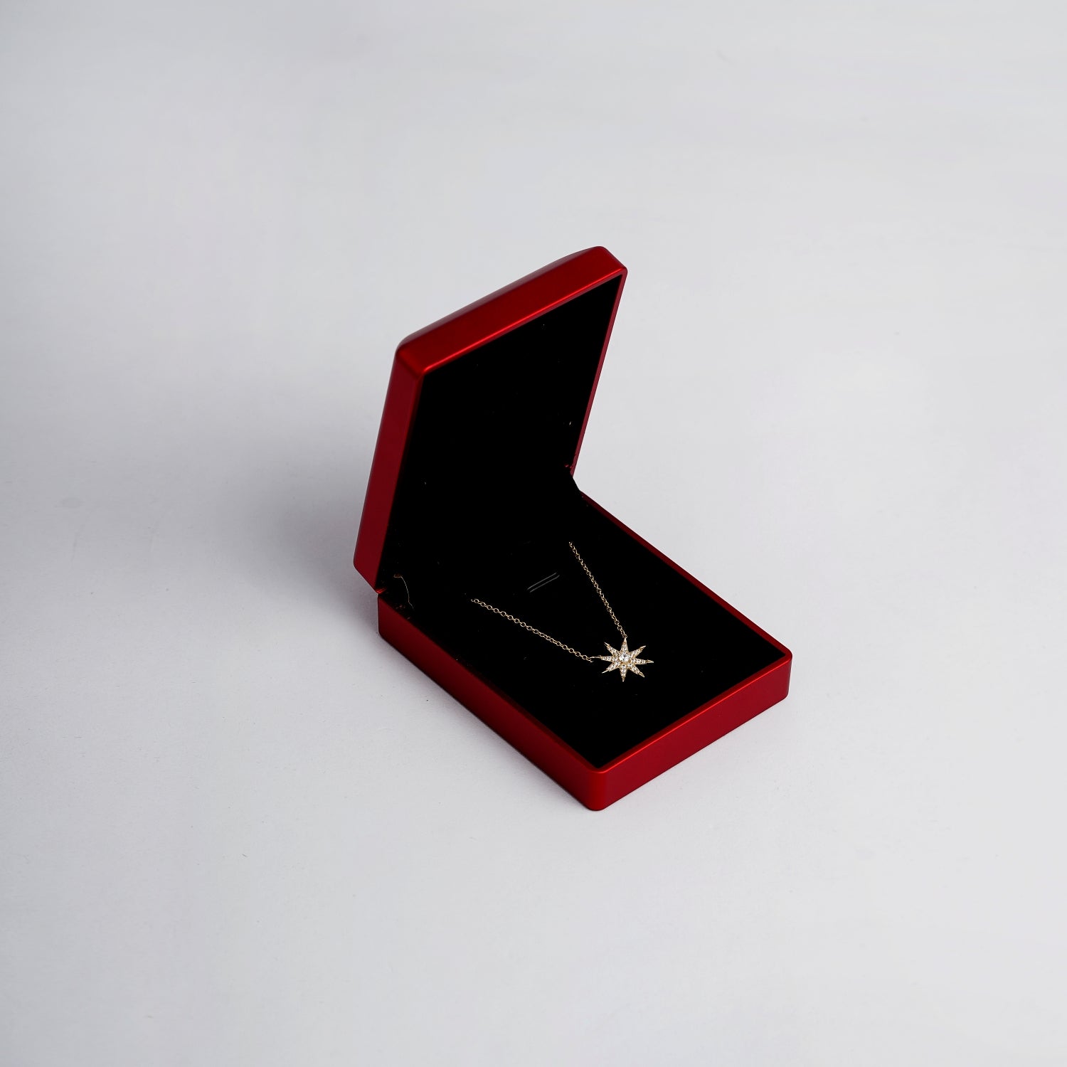 Red Plastic Jewelry Box With Light B014, B015, B016, B017, B018